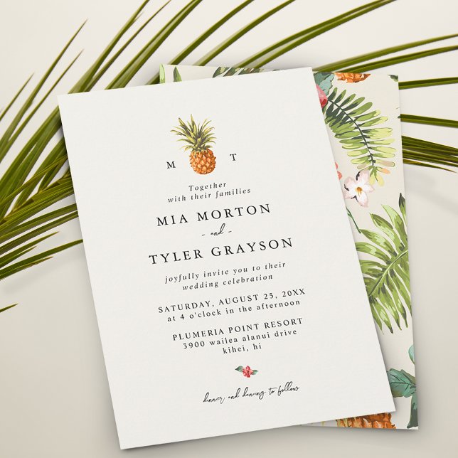 Invitation Motif d'ananas tropical d'été Mariage (Créateur téléchargé)