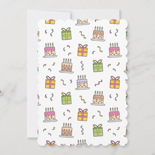Invitation Motif d'anniversaire joyeux (Devant)