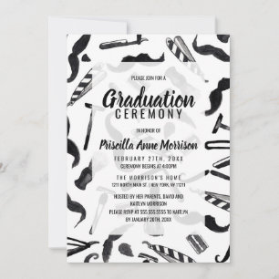 Invitation Motif d'aquarelle Mustache Razor Shaver