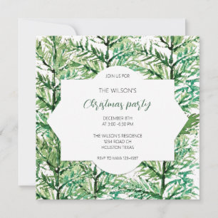 Invitation Motif d'arbre d'aquarelle artistique