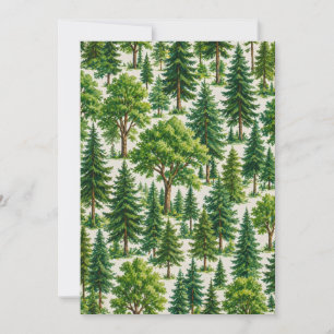 Invitation Motif d'arbre de forêt toujours verte