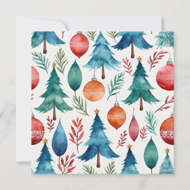 Invitation Motif d'arbre de Noël (Devant)