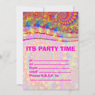 Invitation Motif d'art fractal rose