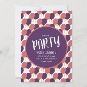Invitation Motif de ballon flottant dessiné à la main pour an