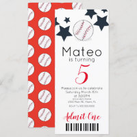 Motif de baseball moderne Ticket Style Party