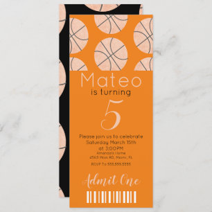 Invitation Motif de basket-ball moderne style de billet dans