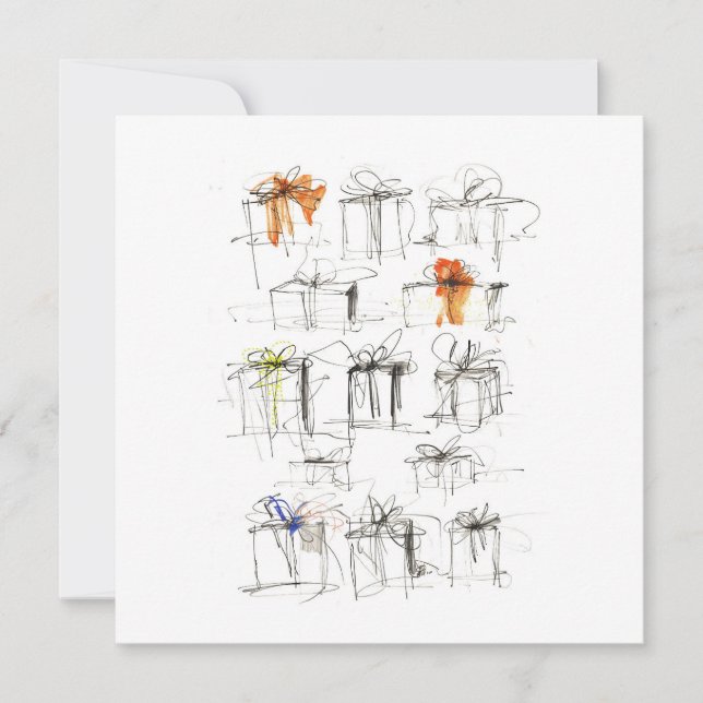 Invitation Motif de boîtes-cadeaux abstraites (Devant)