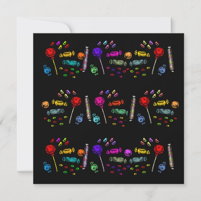 Invitation Motif de bonbons d'Halloween (Devant)
