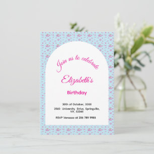 Invitation Motif de bourgeons de lilas rose pour la fête d'an