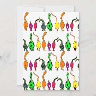 Invitation Motif de boutons de chats colorés