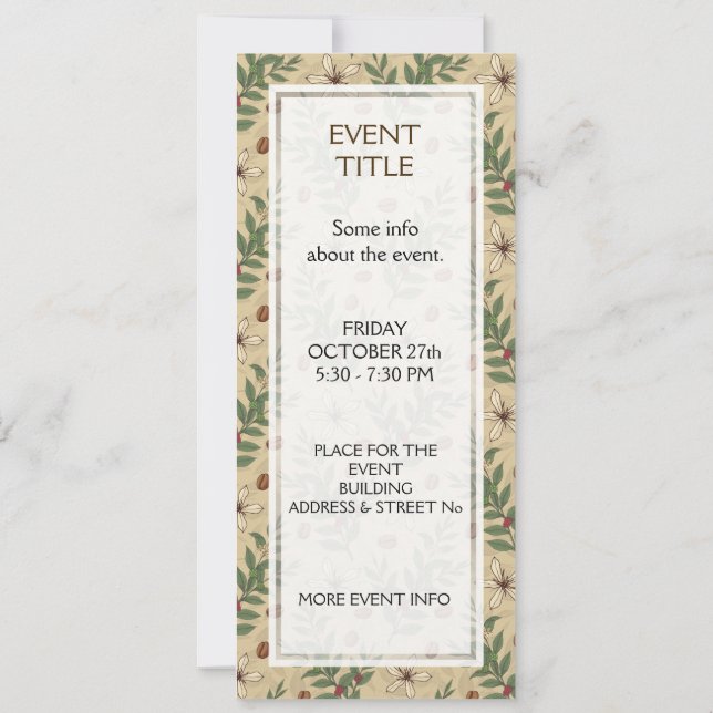 Invitation Motif de café (Dos)
