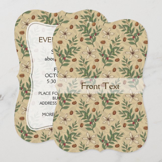 Invitation Motif de café (Devant / Derrière)