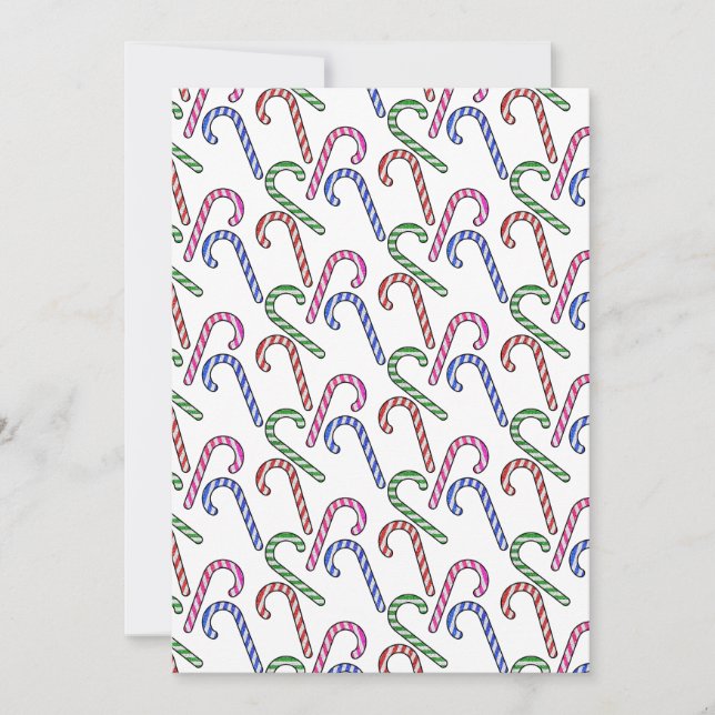 Invitation Motif de canne à bonbon pailleté (Devant)