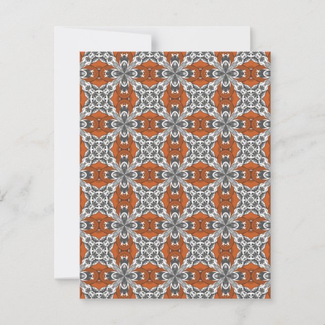 Invitation Motif de carrelage répétitif orange gris et blanc (Devant)