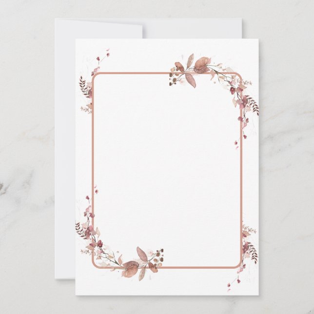 Invitation Motif de cascade feuille rustique blanc (Devant)