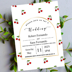 Invitation Motif de cerise moderne Jardin élégant mariage