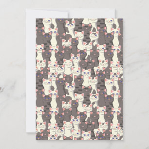 Invitation Motif de chats blancs et gris