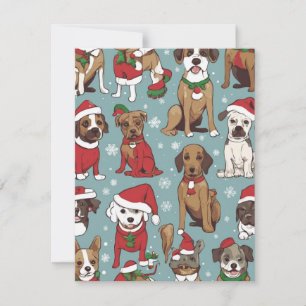 Invitation Motif de chien mignon de Noël