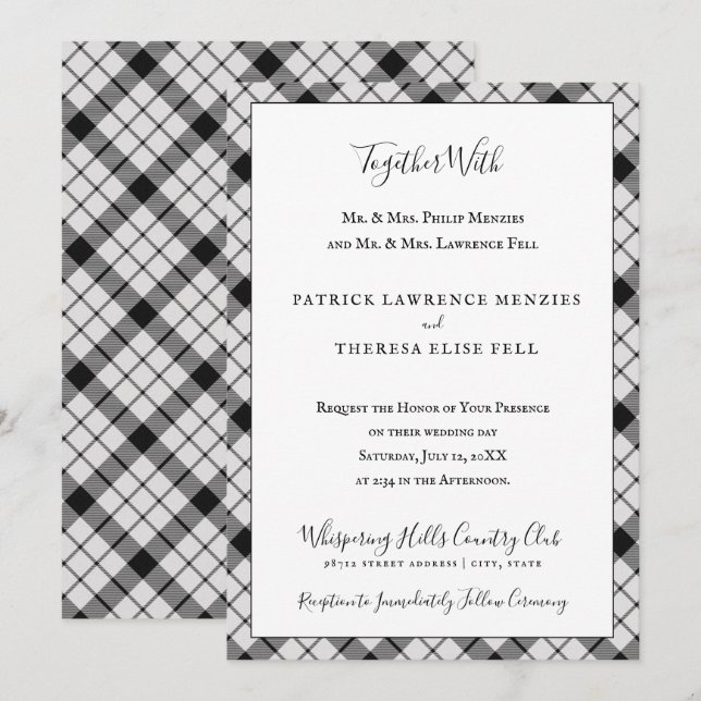 Invitation Motif de clan écossais de MacFarlane Plaid Tartan (Devant / Derrière)