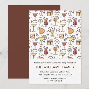 Invitation Motif de cocktail pour la fête de Noël 