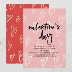 Invitation Motif de coeur rose Saint Valentin
