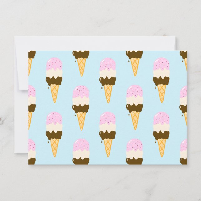 Invitation Motif de cône de glace napolitain (Devant)