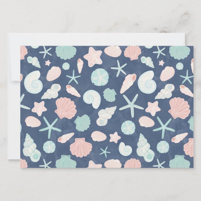 Invitation motif de coquillages (Devant)
