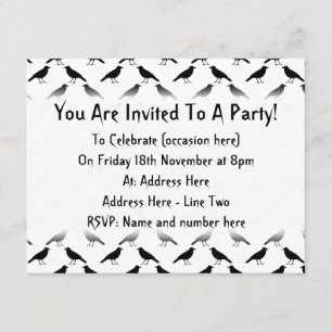 Invitation Motif de corbeaux.