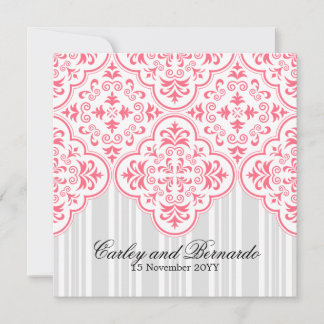 Invitation Motif de Damas Mariage de pastèque sauvage Personn