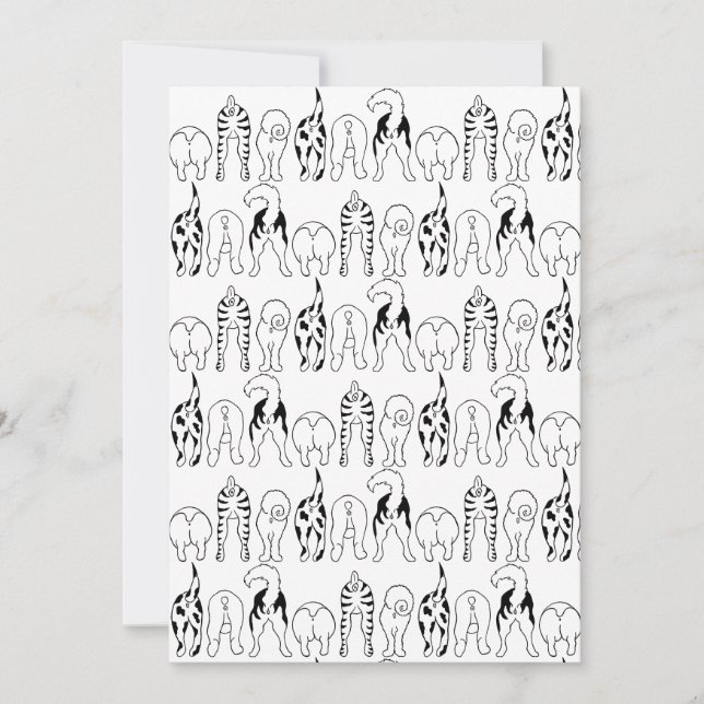 Invitation Motif de derrières de chiens (Devant)