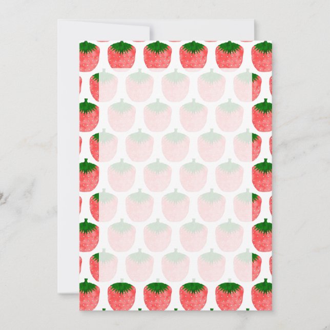 Invitation Motif de dessin de fraises (Devant)