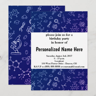 Invitation Motif de dessin de science / chimie