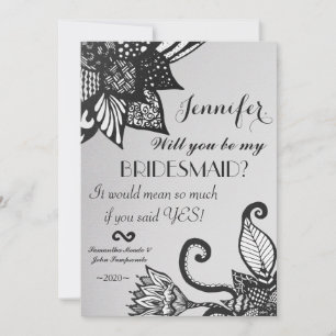 Invitation Motif de dessin moderne en noir et blanc
