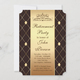 Invitation motif de diamant d'or sur le Parti de la retraite 