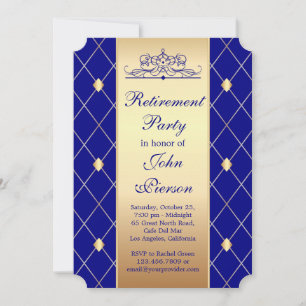 Invitation motif de diamant d'or sur le Parti de la retraite 