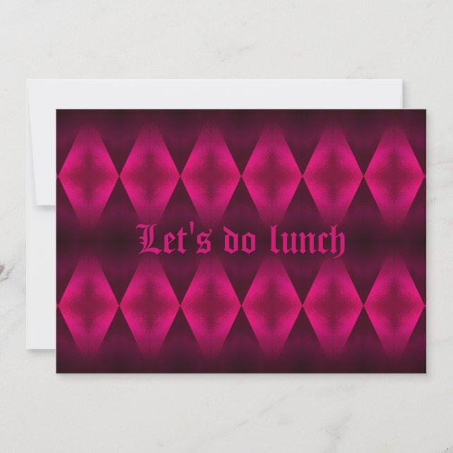 Invitation Motif de diamant rose chaud Punk Faisons la fête d (Devant)