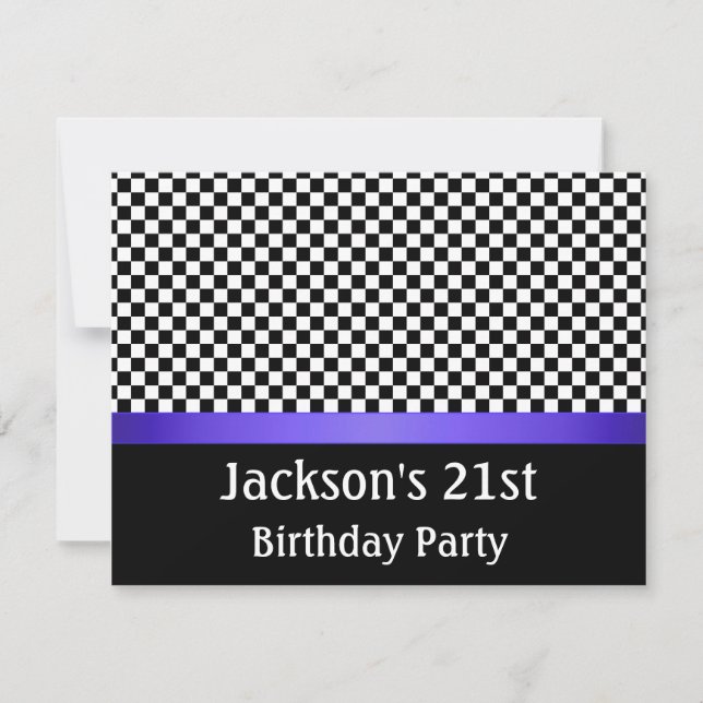 Invitation Motif de fête d'anniversaire - Black and White Che (Devant)