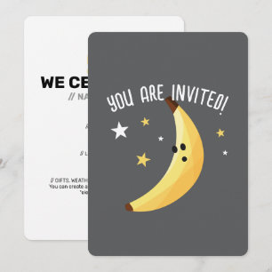 Invitation Motif de fête drôle de jeux de mots sur la banane,