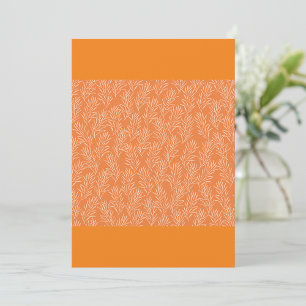 Invitation Motif de feuille botanique en terre cuite orange