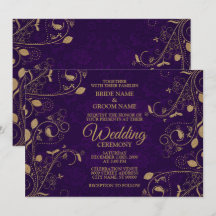 Motif de feuilles florales dorées Mariage moderne 