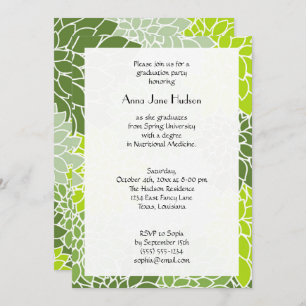 Invitation Motif De Fleurs, Dahlia Verte, Diplôme