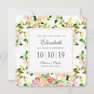 Invitation Motif de fleurs d'aquarelle rose - Bridesmaid