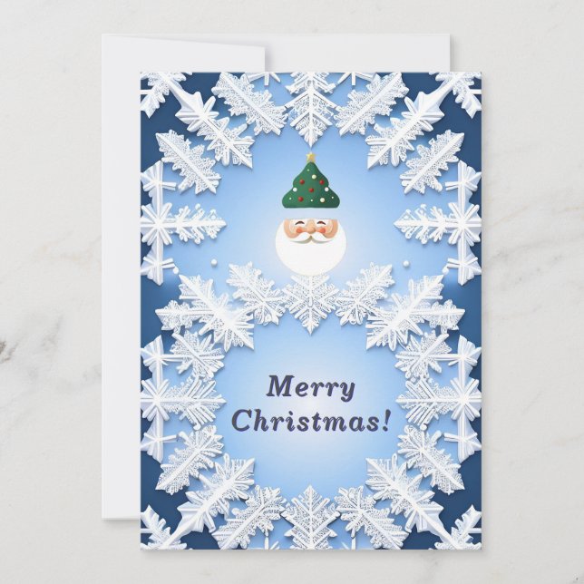 Invitation Motif de flocon de neige de Noël (Devant)