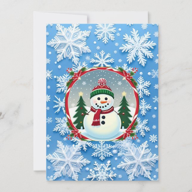 Invitation Motif de flocon de Noël (Devant)