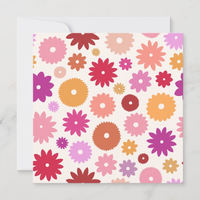 Invitation Motif de floraisons colorées (Devant)