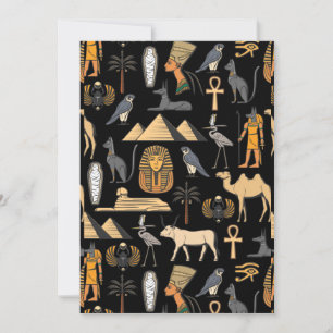 Invitation Motif de fond de symbole hiéroglyphique égyptien