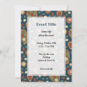 Invitation Motif de fraise Paisley
