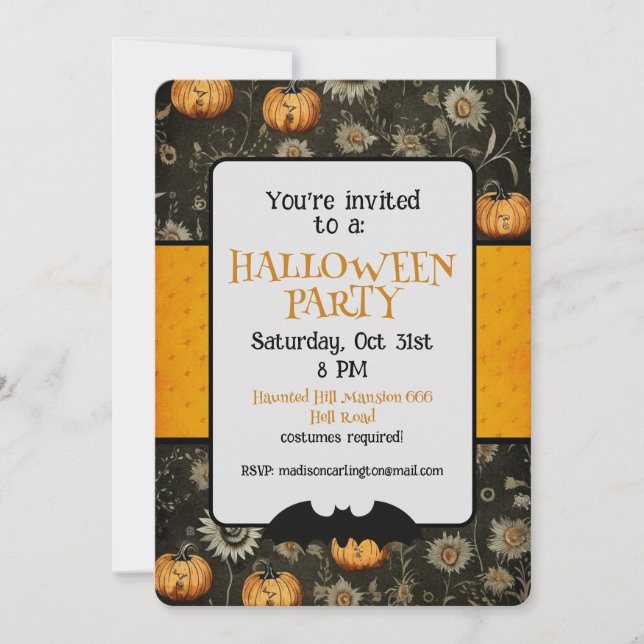 Invitation Motif de la fête d'Halloween (Devant)
