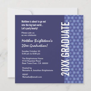 Invitation Motif de la Marine Bleu et étoile