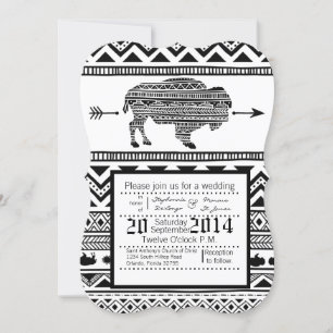 Invitation Motif de la tribu Boho Buffalo 5x7
